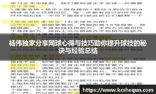 杨伟独家分享网球心得与技巧助你提升球技的秘诀与经验总结